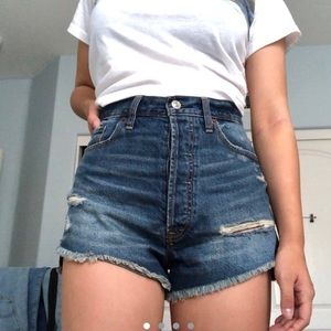 Vintage Dark Washed High Waisted Shorts 24